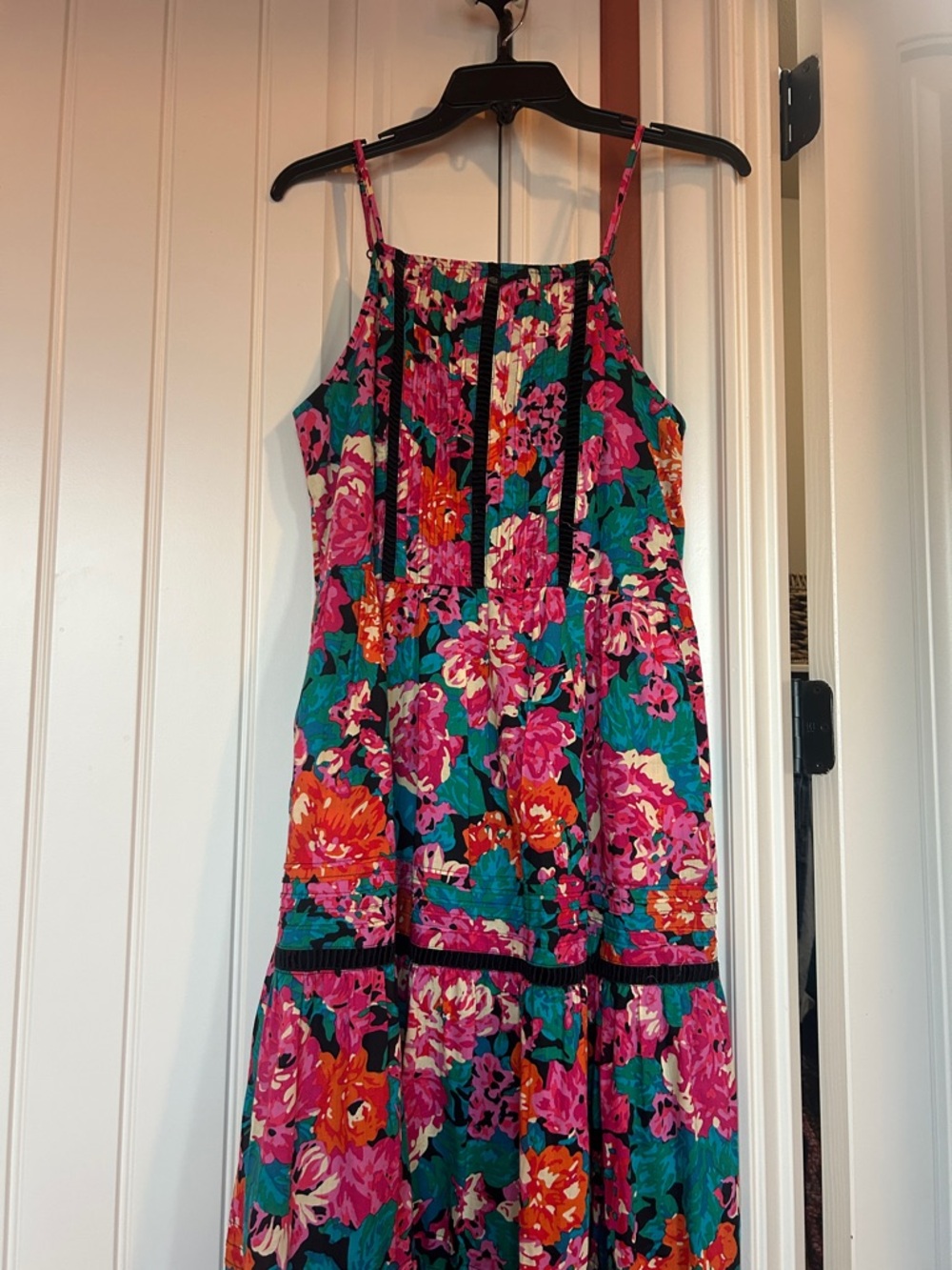 Chelsea & Violet Teal Floral Maxi Dress with Pink & Orange Blooms